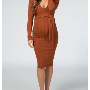 Knee Length Long Sleeve Maternity Dress